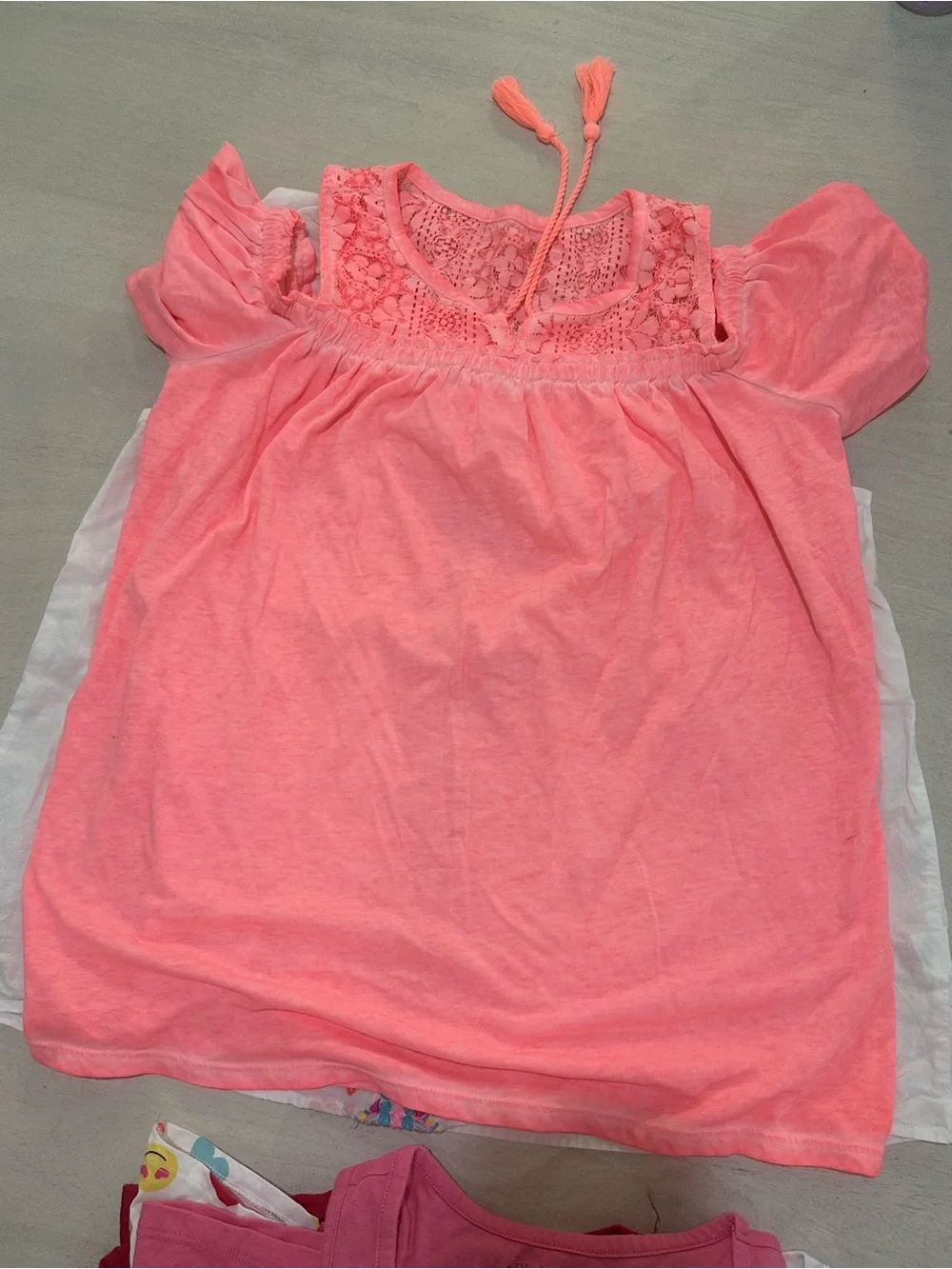 Justice. Place. White Flutter Sleeve Top with Bright Embroidery (6 Tops total)